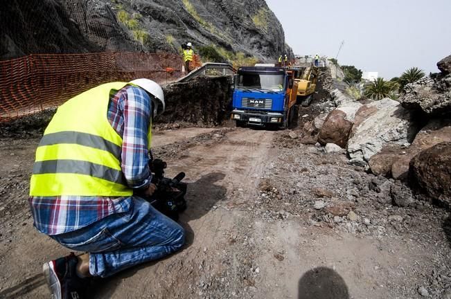 VISITA OBRAS REPARACION CARRETERA AGAETE LA ALDEA