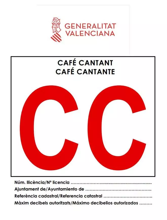 Así son los carteles que identificarán los locales de ocio de la C. Valenciana