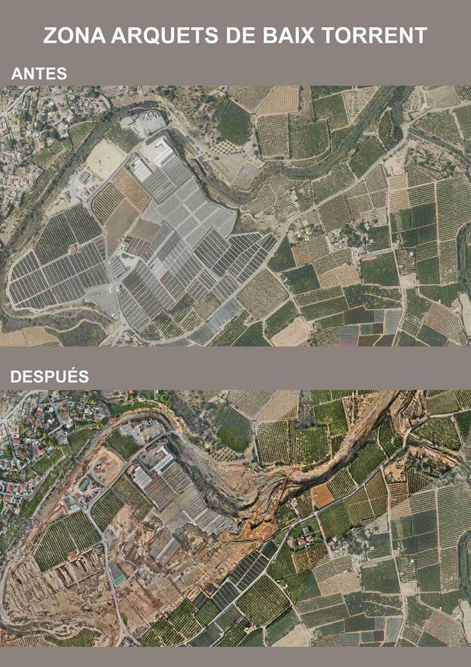 El antes y después del impacto de la dana en Torrent
