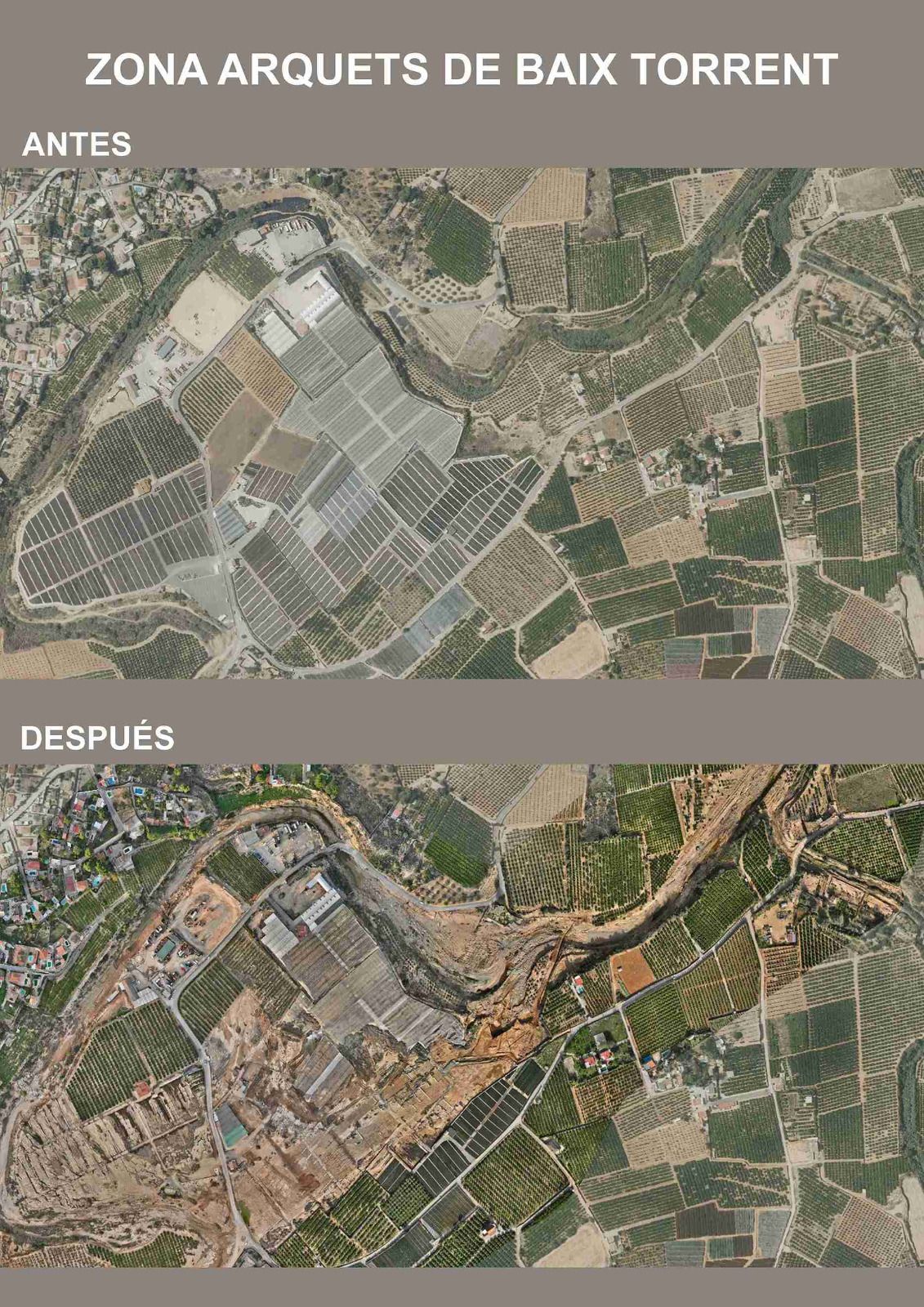 El antes y después del impacto de la dana en Torrent