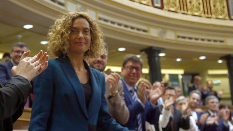 Meritxell Batet en el moment de ser elegida presidenta del Congrés dels Diputats