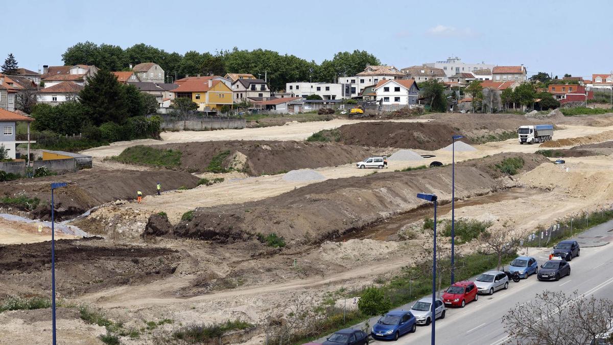 Obras de urbanización que realiza la Xunta en el barrio de Navia (Vigo).
