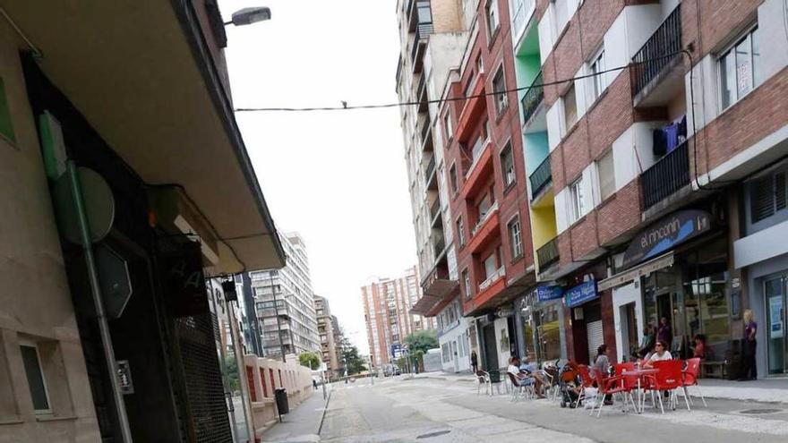 La calle González Abarca, con la obra sin finalizar.