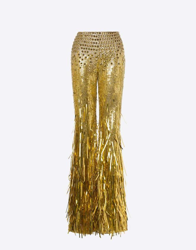 Pantalón dorado con lentejuelas 'Sunrise' de Albert Ferretti