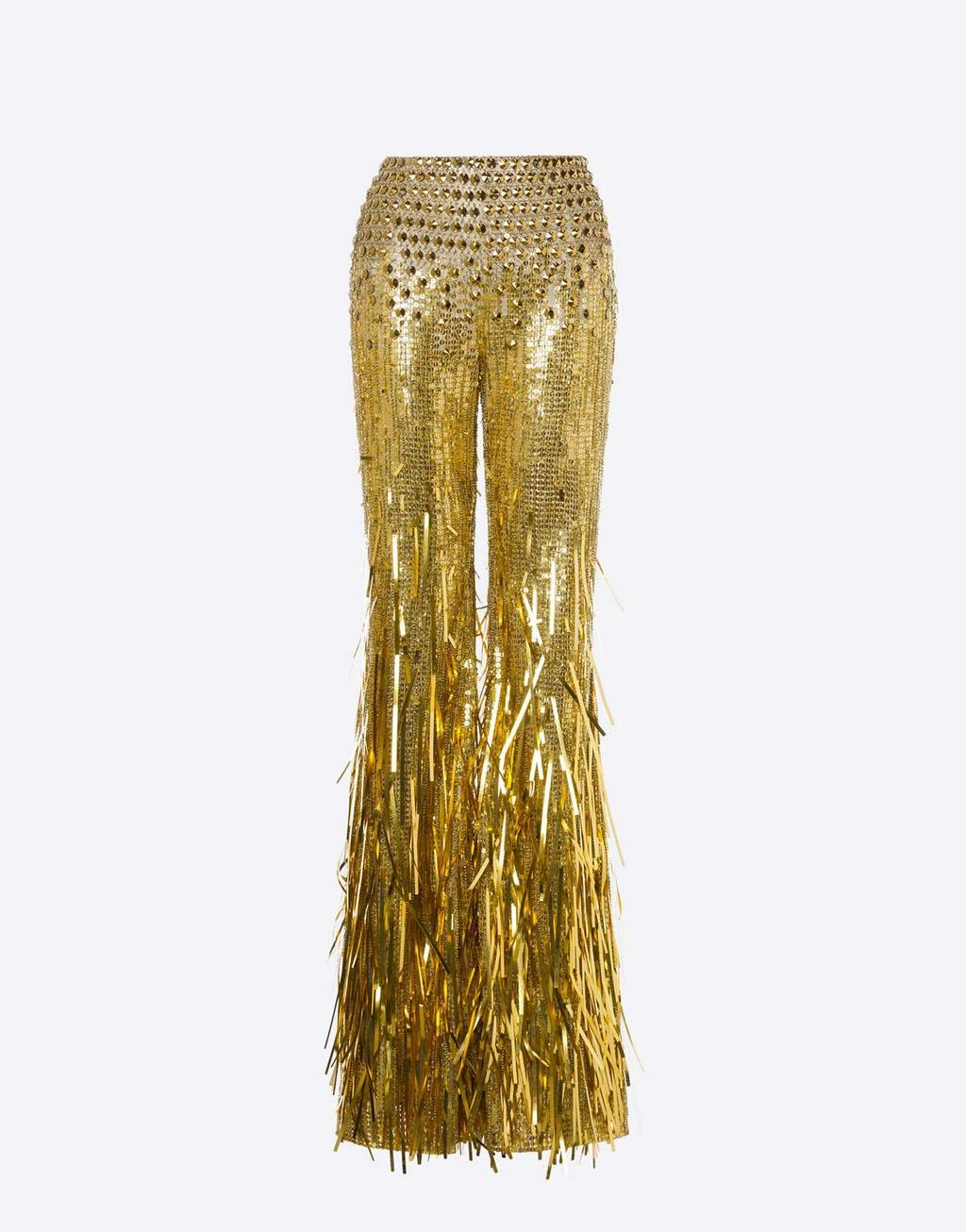 El modelo que lleva Sara Carbonero: pantalón dorado con lentejuelas 'Sunrise' de Albert Ferretti.