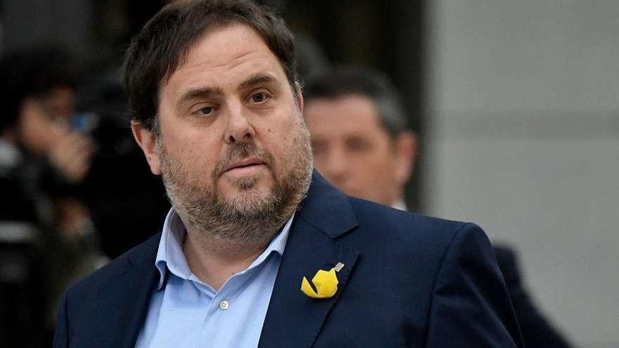 Junqueras, el 2 de noviembre, horas antes de ingresar en prisión por orden de la jueza Lamela. // AFP