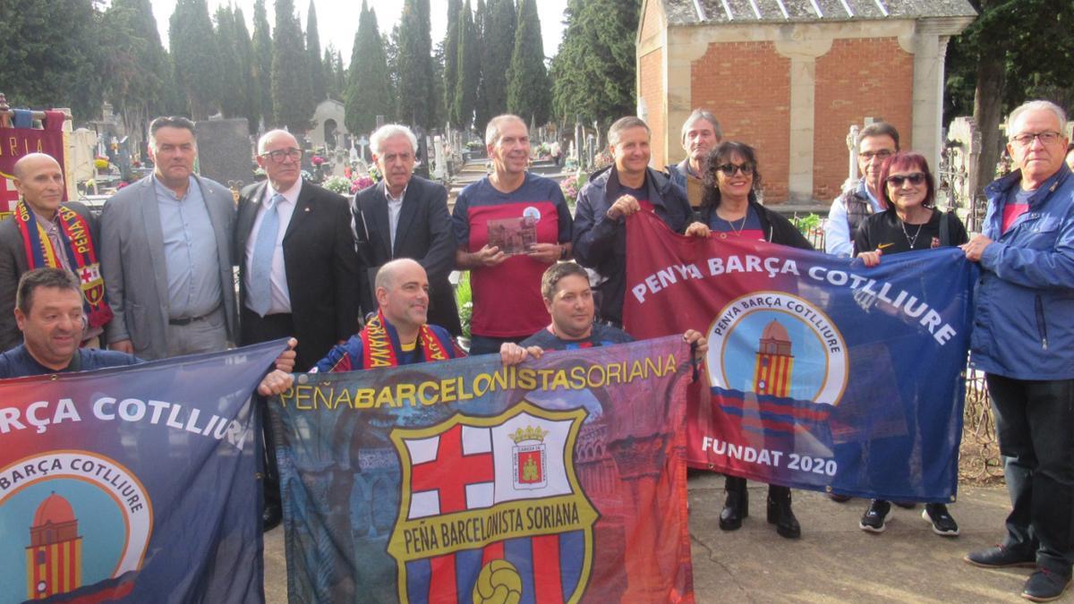 La imagen del hermanamiento entre la Peña Barcelonista Soriana y la Penya Barça Cotlliure