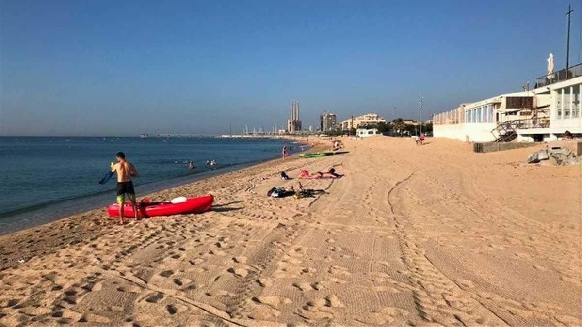 La platja de Badalona on s&#039;ha efectuat el rescat