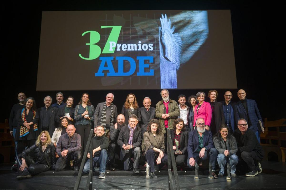 Foto de grupo de los galardonados en los Premios ADE