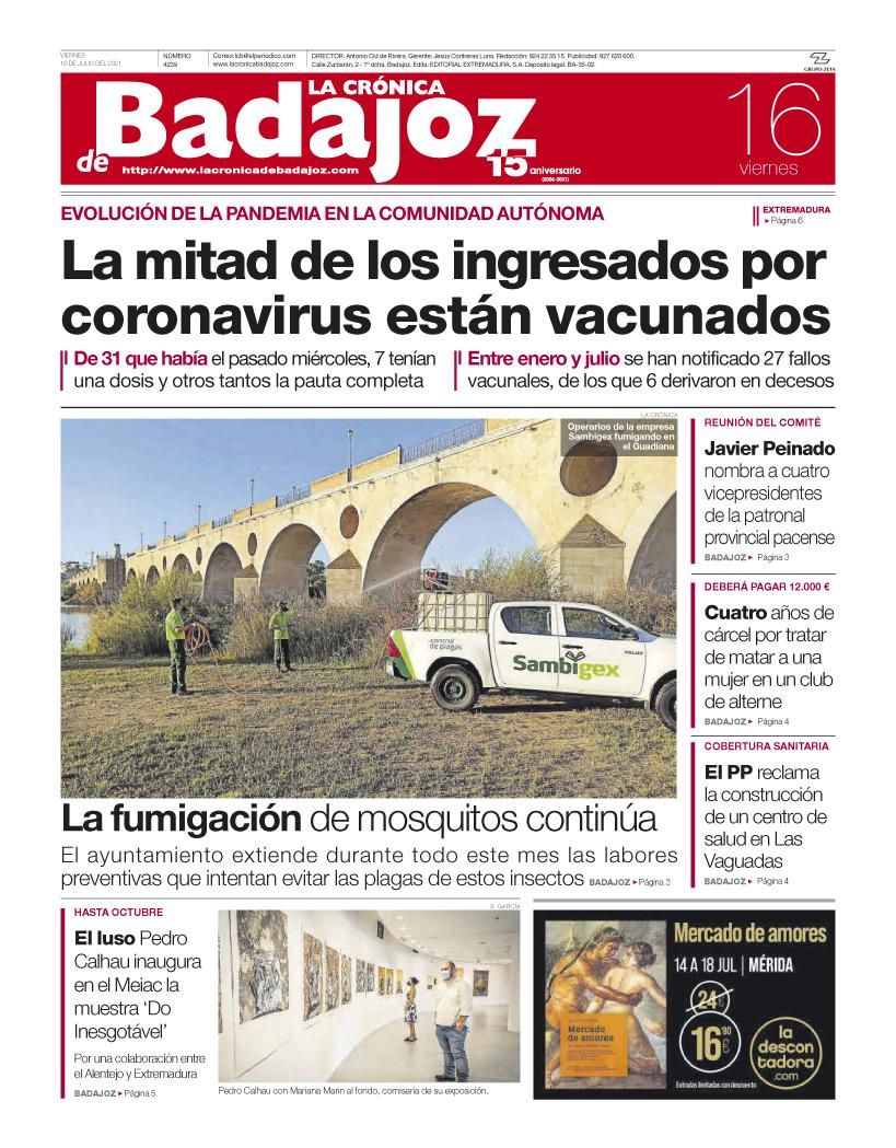 Consulta la portada correspondiente al día 16 de julio del 2021