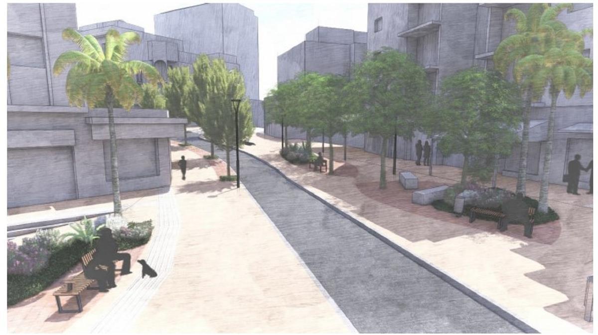 Se dejará un carril central de tres metros para el paso de vehículos y del autobús urbano.