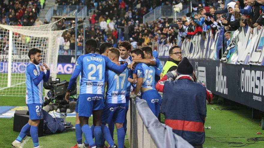 Una imagen del Málaga - Cádiz, el último partido de 2018 en La Rosaleda.