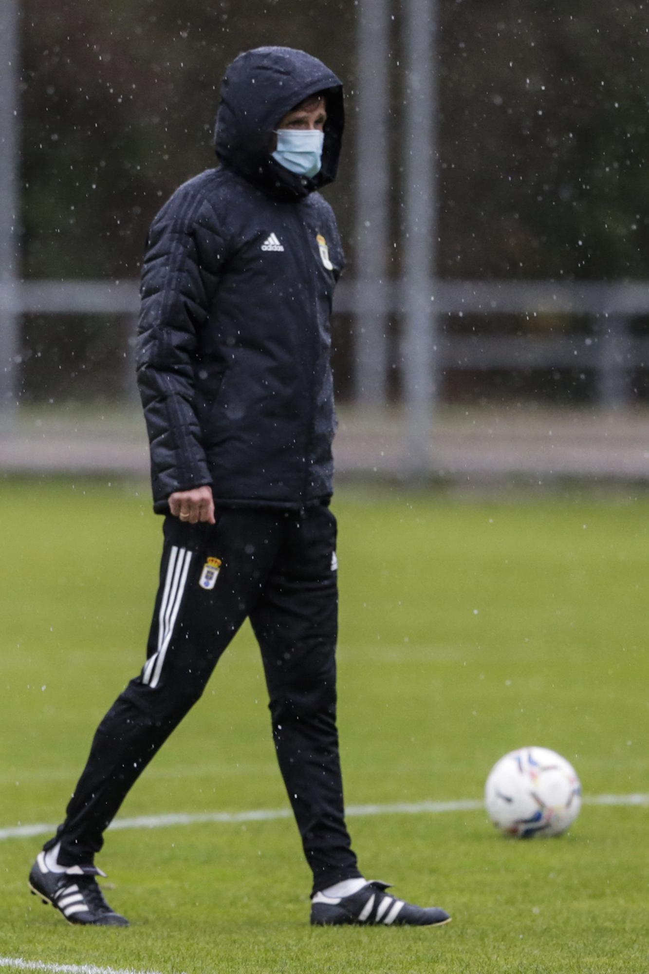 Entrenamiento del Oviedo tras empatar ante el Alcorcón