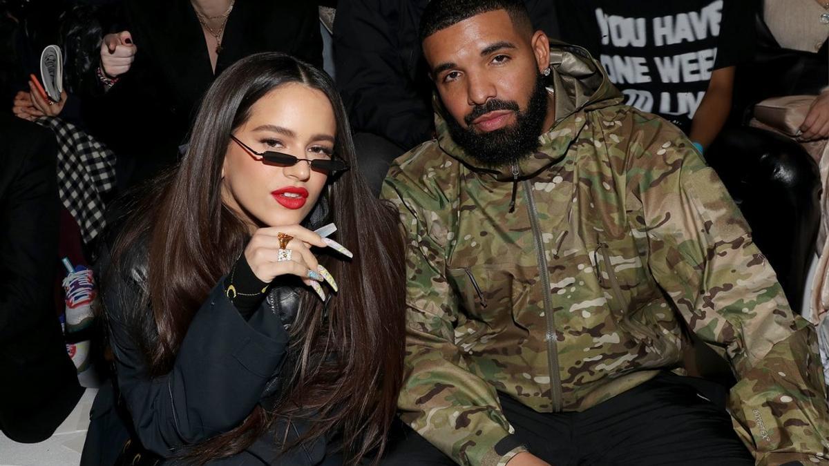 Rosalía y Drake, en el desfle de Nike, anoche en Nueva York.