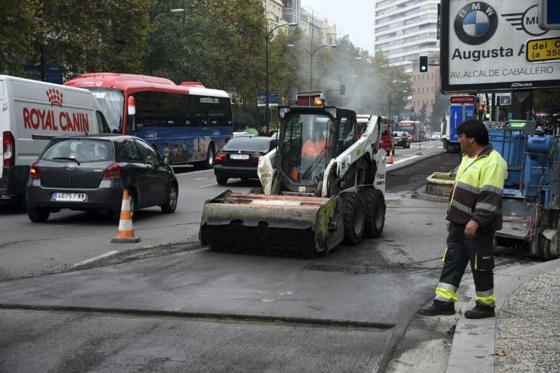 Atascos en el paseo Pamplona de Zaragoza