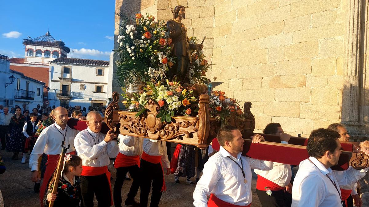 Llegada del Patrón San Isidro a Malpartida de Cáceres el pasado sábado.