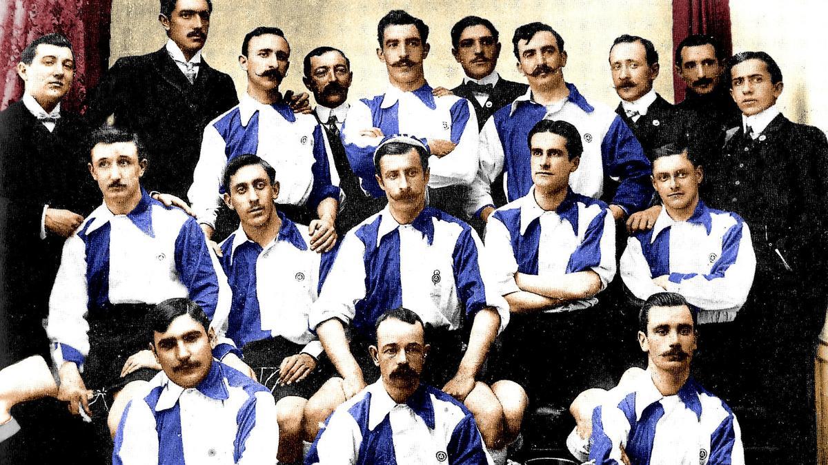 En 1903 el Atlético de Madrid se vestía de blanco y azul