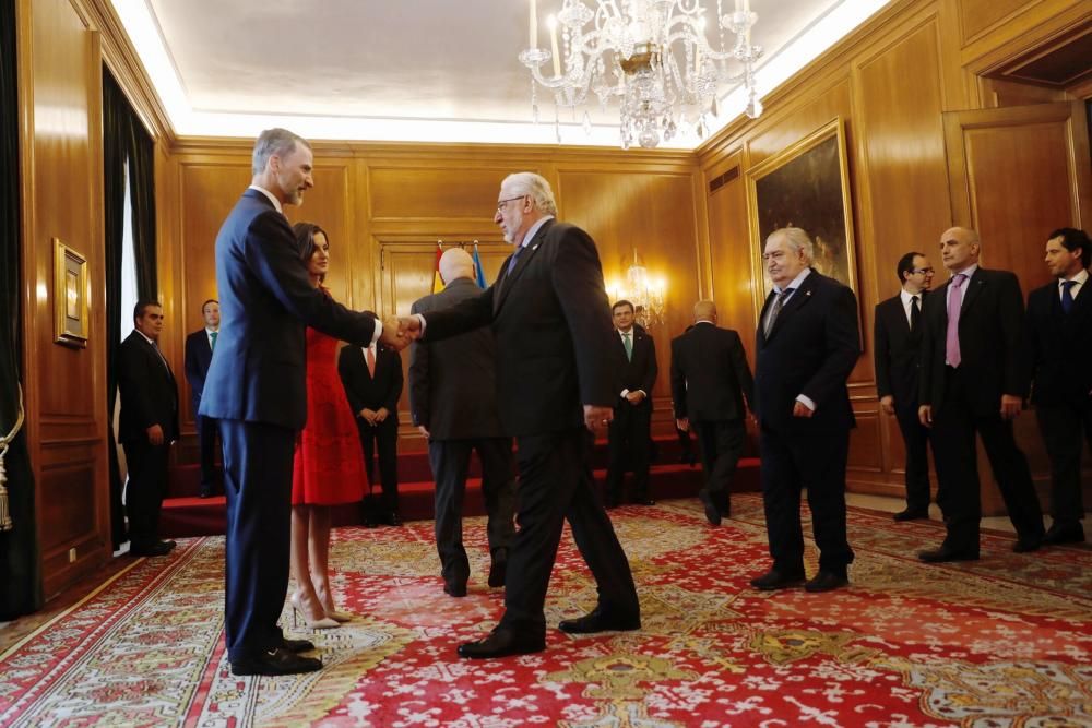 Los Reyes reciben los premiados con las Medallas de Oro de Asturias