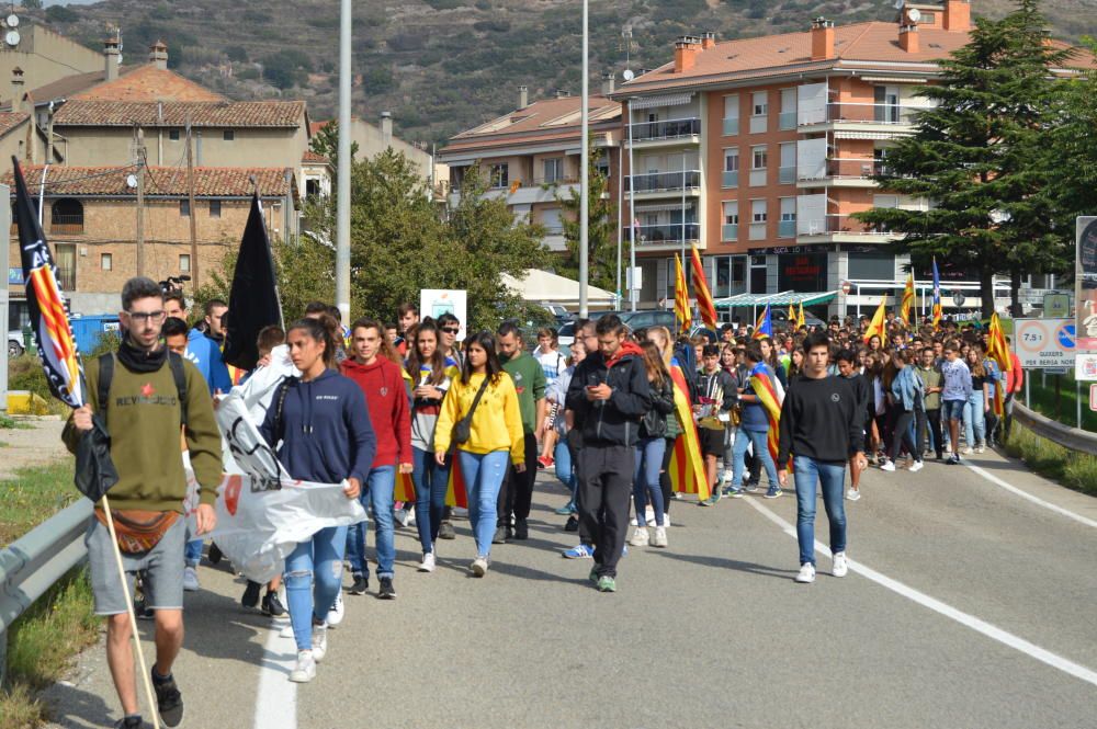 Protesta d''estudiants a Berga a favor de l''1-O.