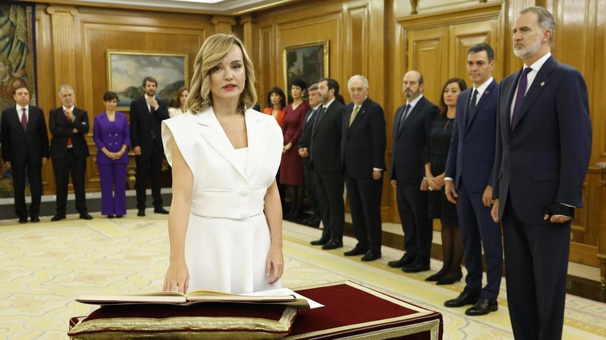 Pilar Alegría promete su cargo como ministra de Educación ante el Rey