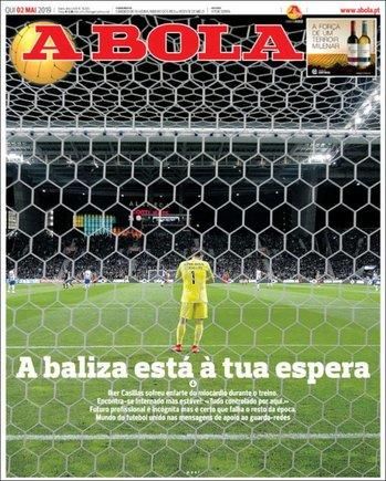 Portada A BOLA jueves 2 de mayo de 2019