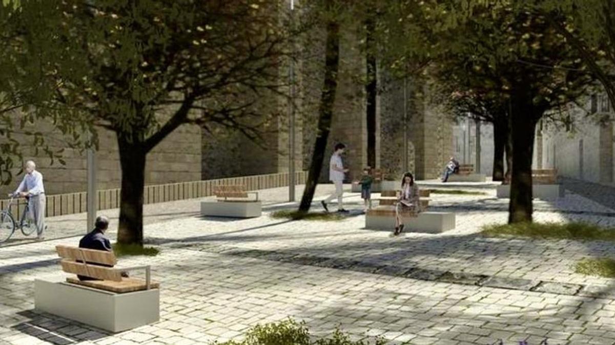 Infografía de cómo quedará la plaza tras la reforma, según el proyecto ganador.