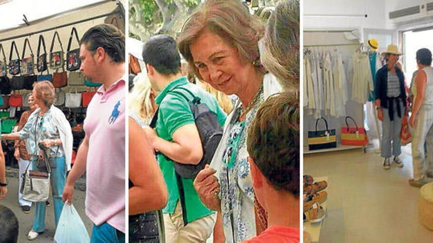 La Reina Sofía saludó a los vecinos mientras pasaba el día en el mercado. Doña Elena visitó Terra de Llum.