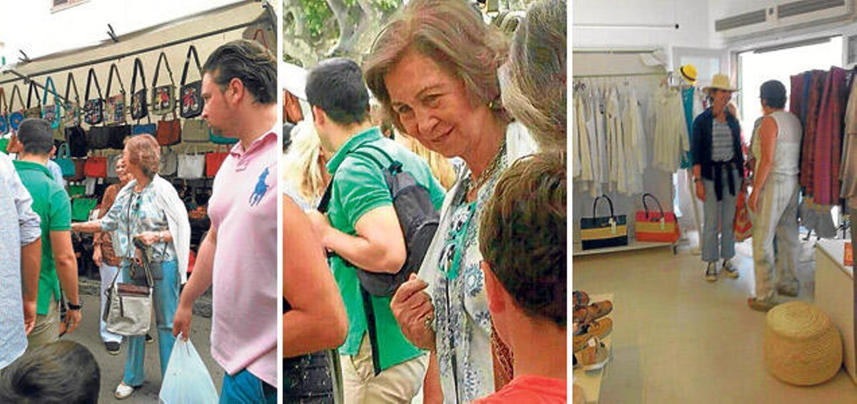 La Reina Sofía saludó a los vecinos mientras pasaba el día en el mercado. Doña Elena visitó Terra de Llum.