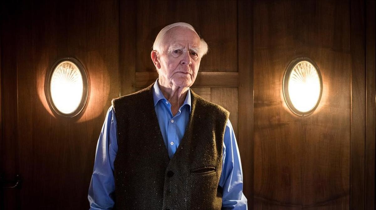 British best-selling author John le Carre  photographed during an interview with Deutsche Presse-Agentur (dpa) at a hotel in Hamburg  Germany  16 October 2017  The author presented his new novel  A Legacy of Spies  (German title   Das Vermaechtnis der Spione )  Photo by  Christian Charisius picture-alliance dpa AP Images