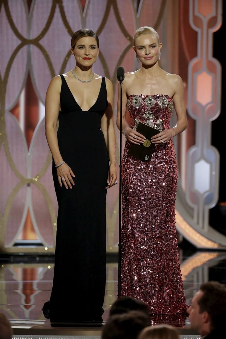 Bush and Bosworth present at the 73rd Golden Globe Awards in Beverly Hills, California