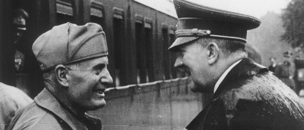 Uno de los encuentros entre Hitler y Mussolini.