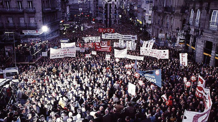 Manifestación contra el apresamiento del arrastrero “Estai” en Canadá. / Ricardo Grobas