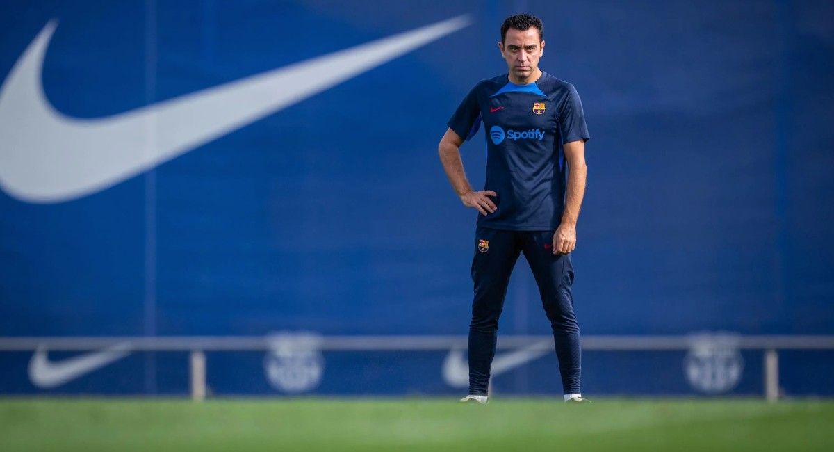 Xavi, en el entrenamiento del Barça en la ciudad deportiva de Sant Joan Despí.