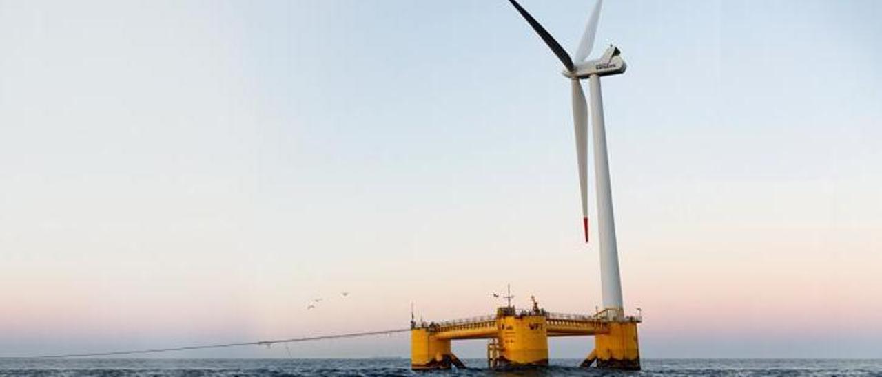 Uno de los molinos instalados en Viana  en el proyecto WindFloat Atlantic. |  EDP