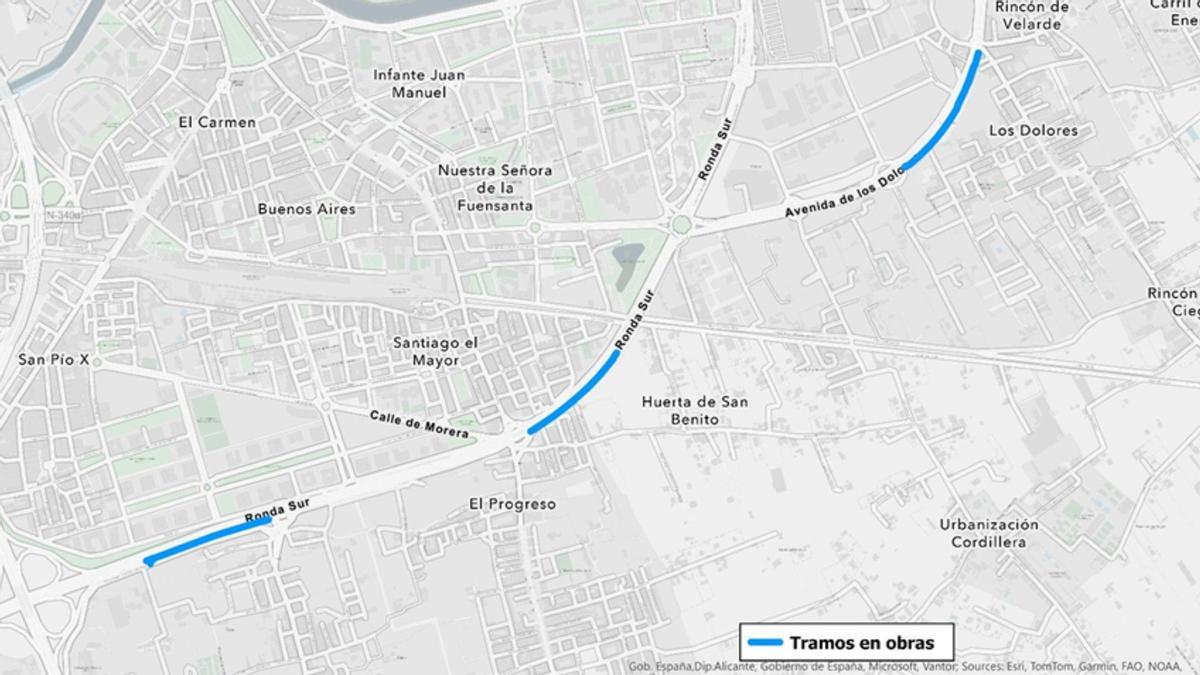 Mapa de las calles afectadas por las obras de Red Eléctrica este lunes.