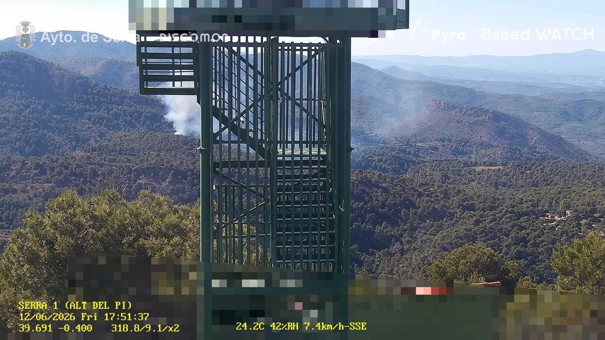 El incendio, en el entorno del Parque Natural de la Serra Calderona