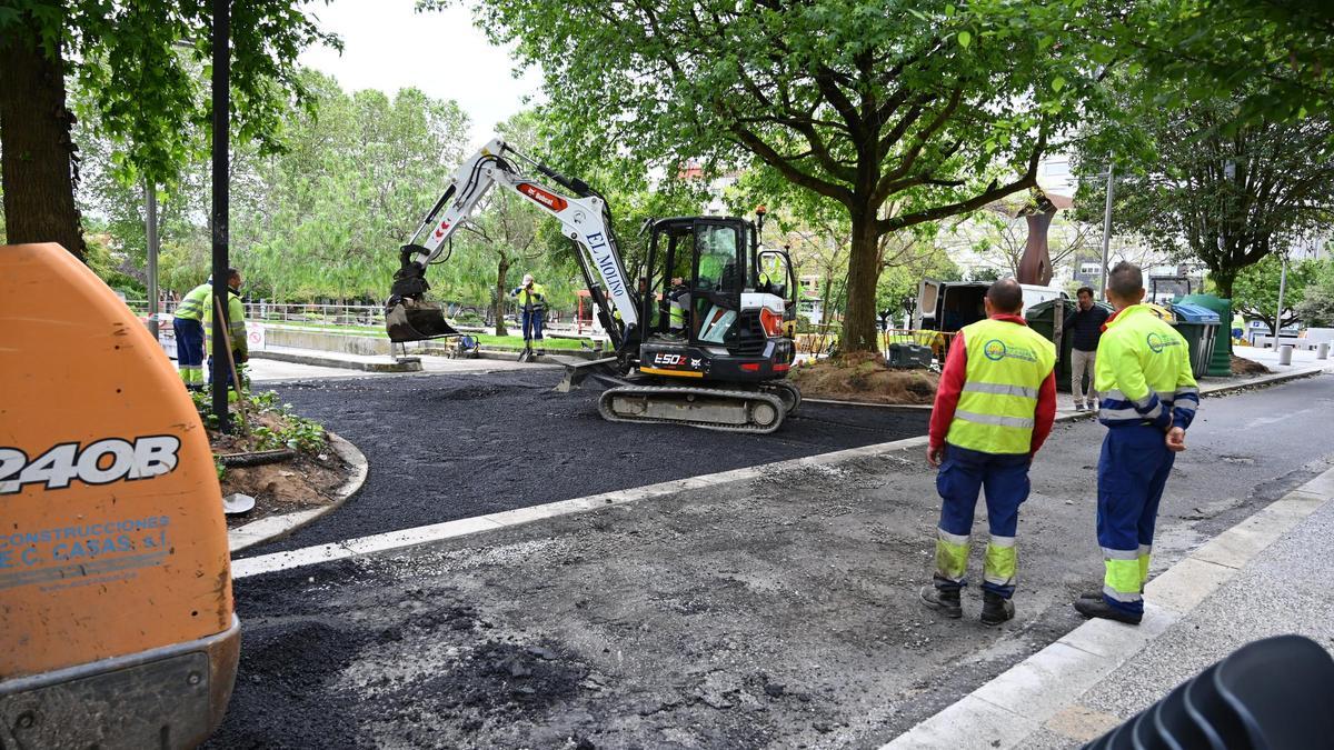 Obras de la plaza de Barcelos.