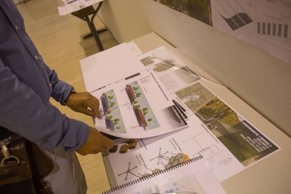 Algunos de los proyectos de los alumnos de Arquitectura que se exhiben en el MUA