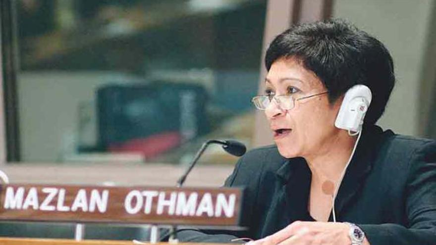 Mazlan Othman, en su escaño de la ONU. / efe