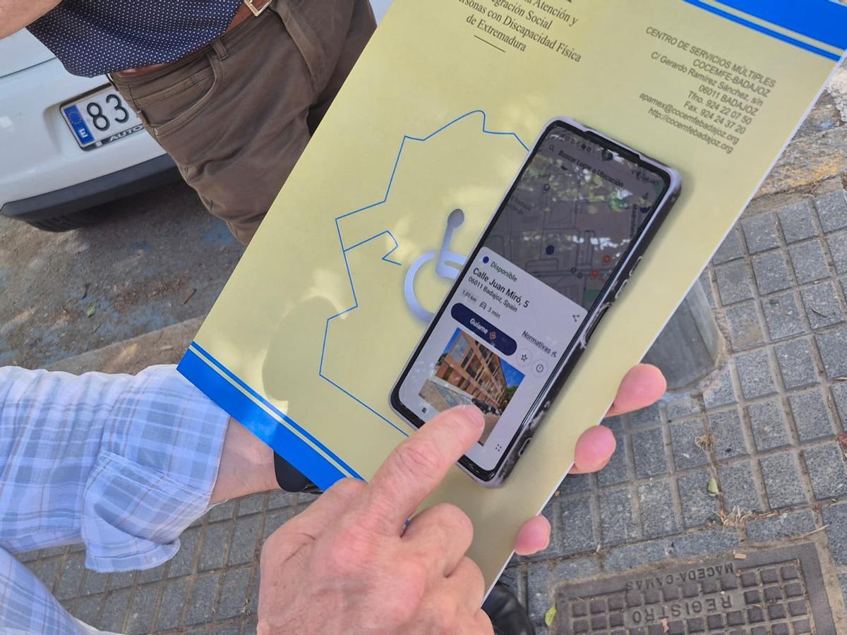 Aplicación Spot4Dis, en el momento de ocupar una plaza de aparcamiento de movilidad reducida.