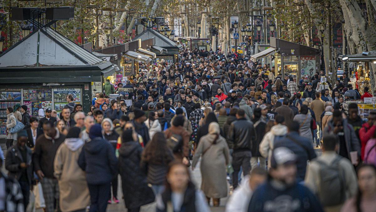 Ambiente en la Rambla el pasado invierno.