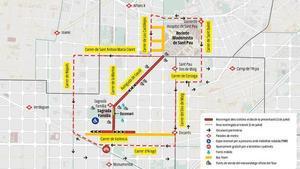 Mapa con las calles afectadas.