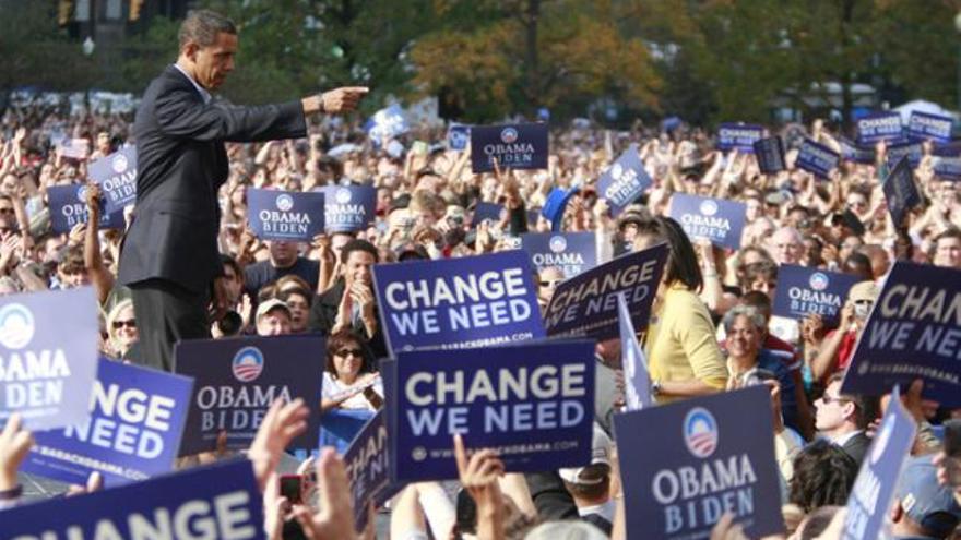 El candidat demòcrata, Barack Obama, ahir a Ohio.