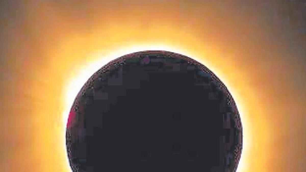 Vista del eclipse total del 12 de agosto.