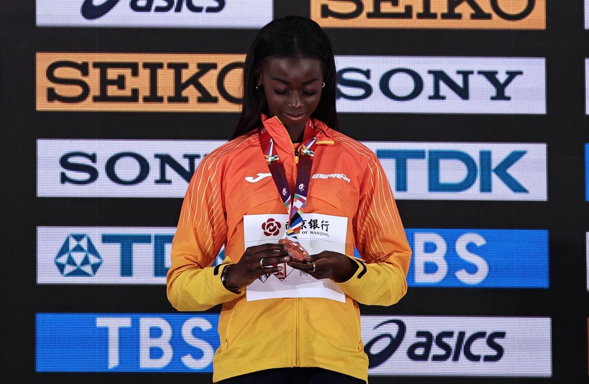 Fátima Diame, en el podio de China