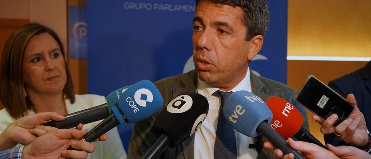 Carlos Mazón comparece ante los medios junto a María José Catalá.