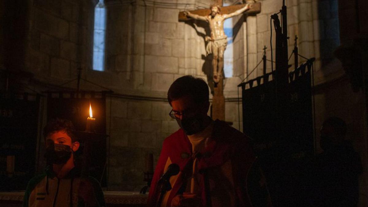 El capellán durante el acto desarrollado