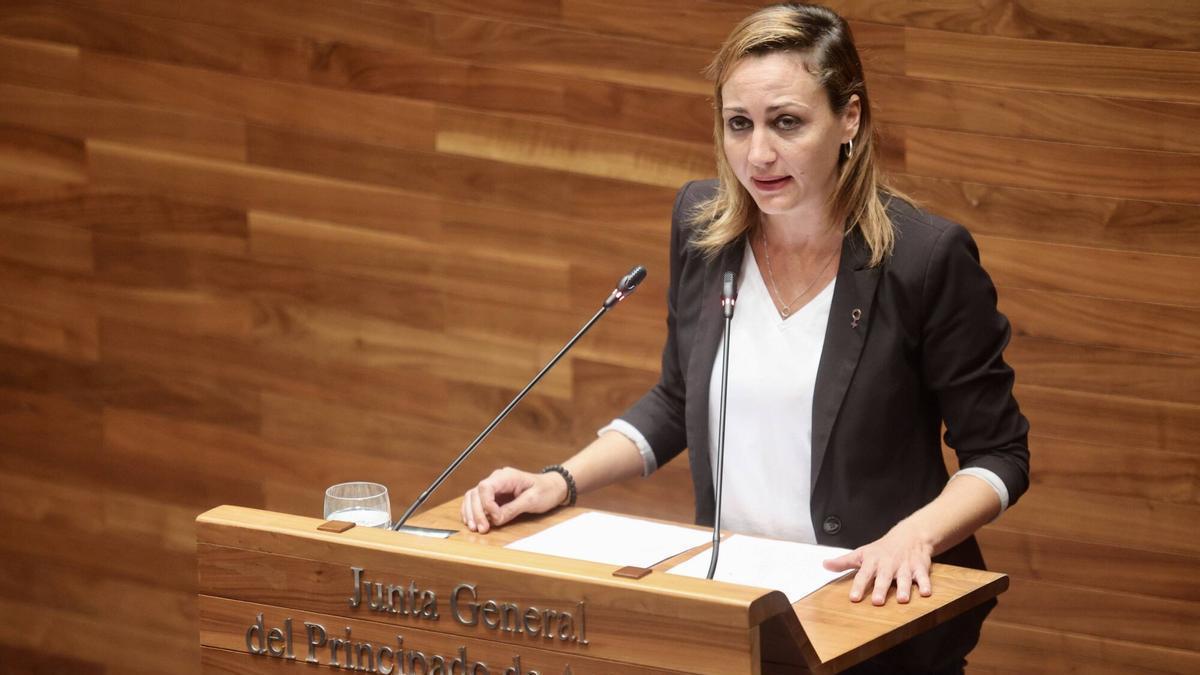 Delia Campomanes en la Junta.