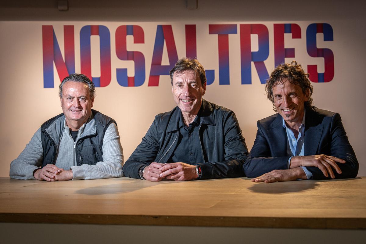 Albert Puig, Carles Planchart y Francesc Cos, tras la charla con El Periódico.