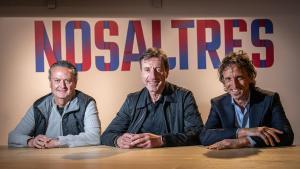 Albert Puig, Carles Planchart y Francesc Cos, tras la charla con El Periódico.